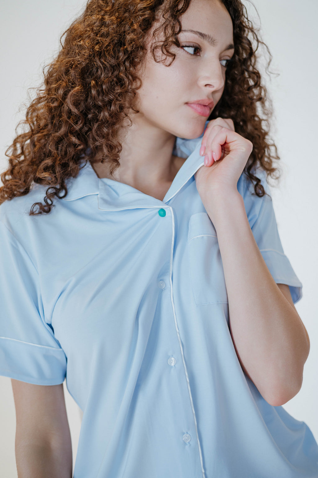 Sky Blue TENCEL Modal Pajama Short Sleeve