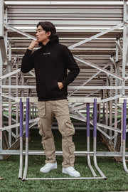 LOGO COLLECTION: HOODIE IN COTTON MIDNIGHT BLACK