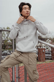 LOGO COLLECTION: HOODIE IN COTTON LUNAR GREY