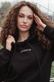 LOGO COLLECTION: HOODIE IN COTTON MIDNIGHT BLACK